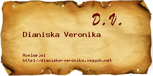 Dianiska Veronika névjegykártya
